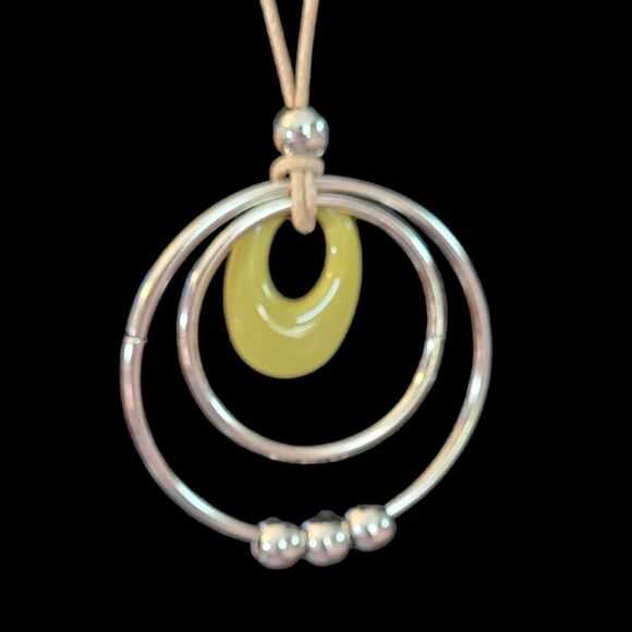 Paris Statement Necklace Rings Beads and Ovals 27" - Picture 5 of 8